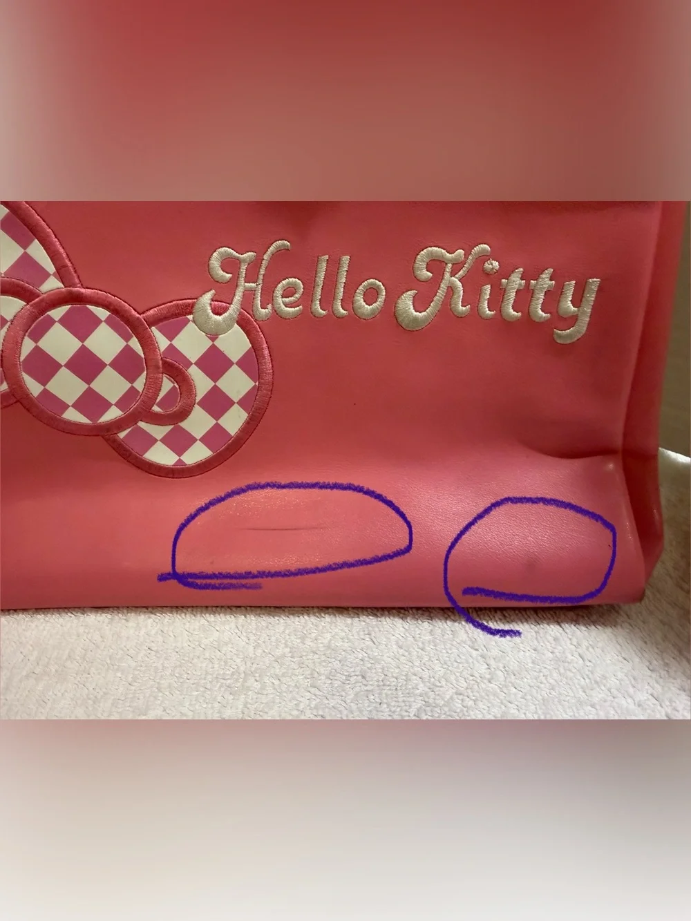 Hello Kitty Checkered Pink And White Bag-Vintage Sanrio Spring 2007 Collection